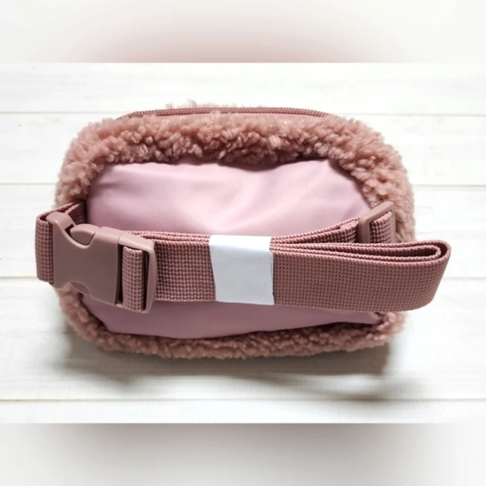 Pink Sherpa Fuzzy Belt Bag - New Without Tags
